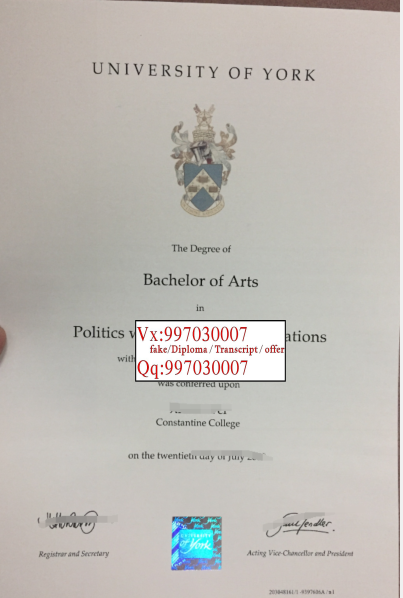英国约克大学毕业证书样本，英国约克大学毕业证实拍